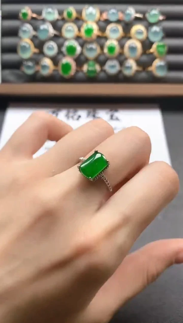 银S925镶嵌戒指翡翠51511