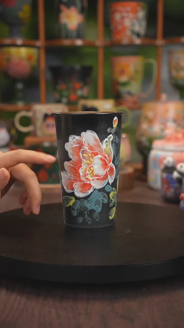 紫砂油画釉下彩手绘