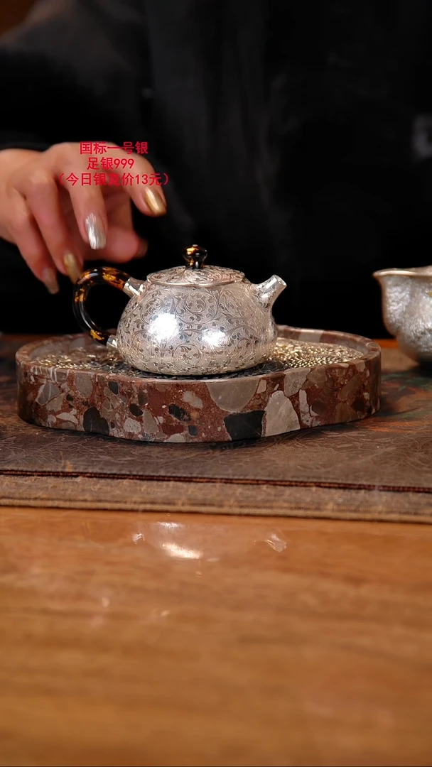 梵*盛唐工坊 足银999 手工泡茶壶