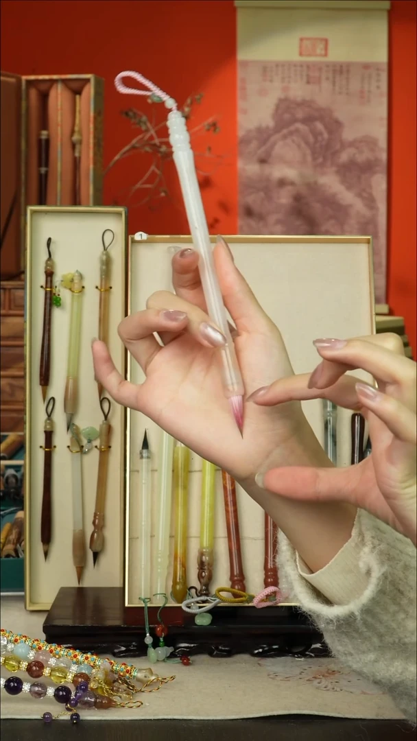 13号闪孤品高货毛笔链接 清水试笔 蘸墨不退