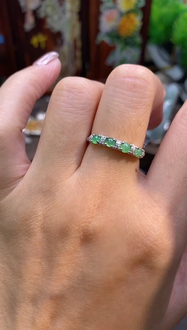 颈饰银S925镶嵌翡翠净货14223