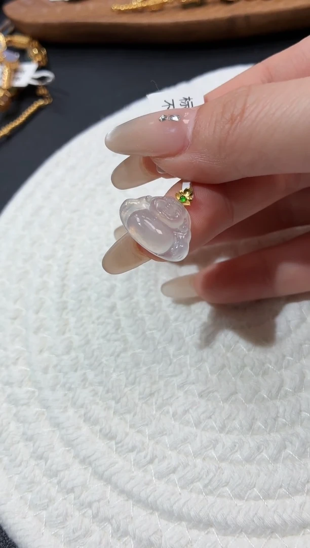 吊坠(不含链)18K金镶嵌翡翠【挽石珠宝】佛公