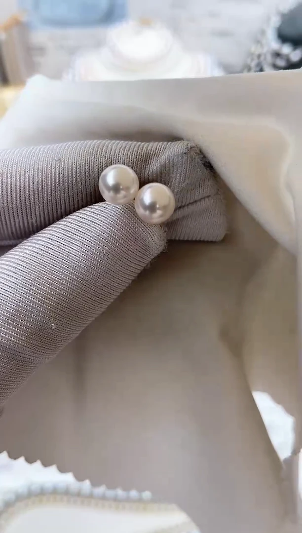 【闪购商品】海水珍珠耳饰18K金镶嵌特选福利6-7mm不退不换