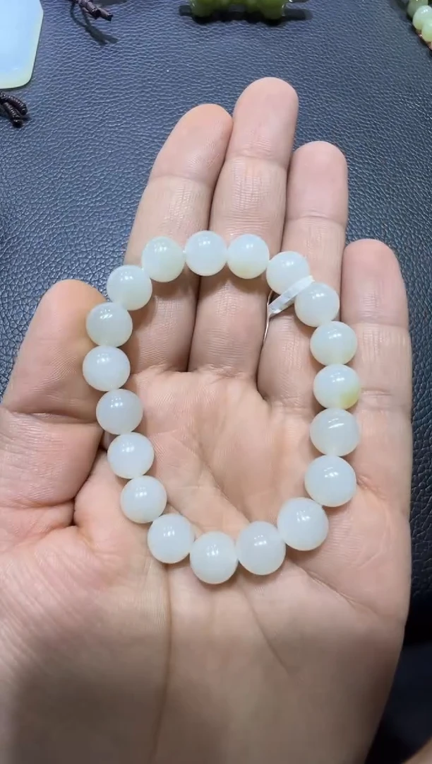 未镶嵌手串和田玉金山白玉卡10手串（产地直发）