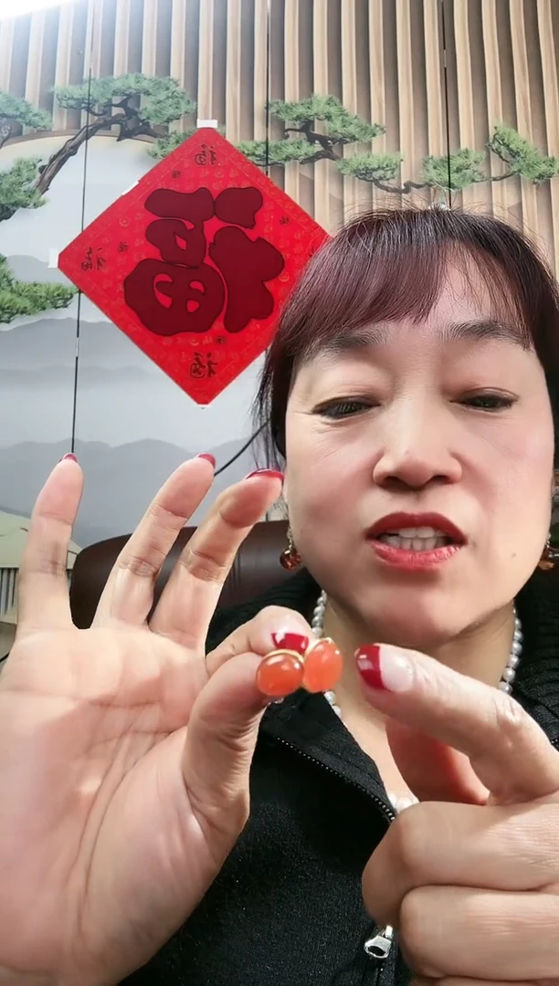 【闪购商品】南红玛瑙耳饰银S925镶嵌南红耳饰