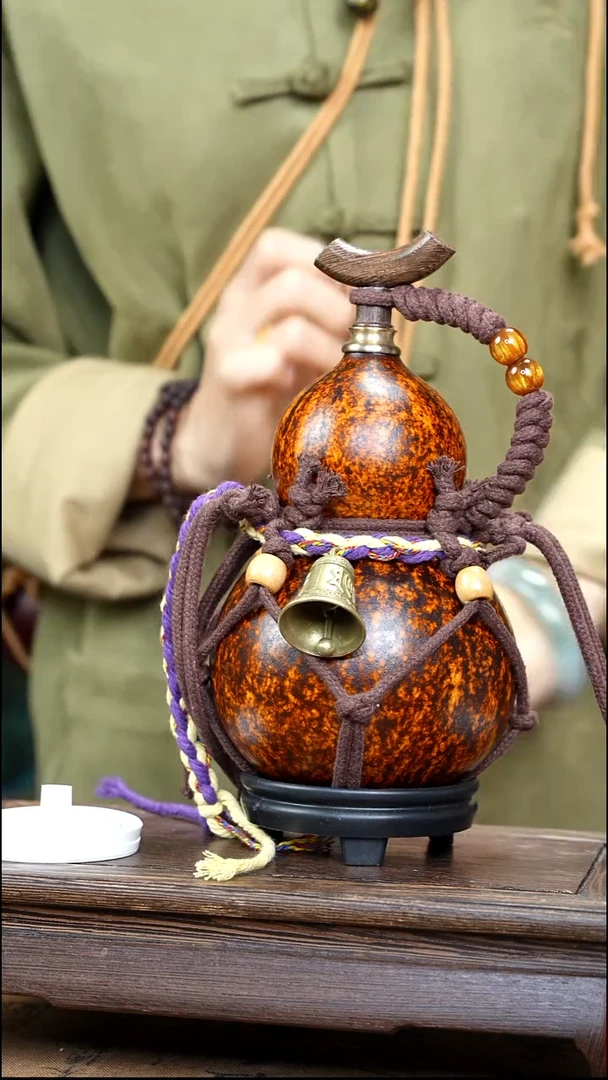YZ050复古网兜款天然酒葫芦（一物一拍）
