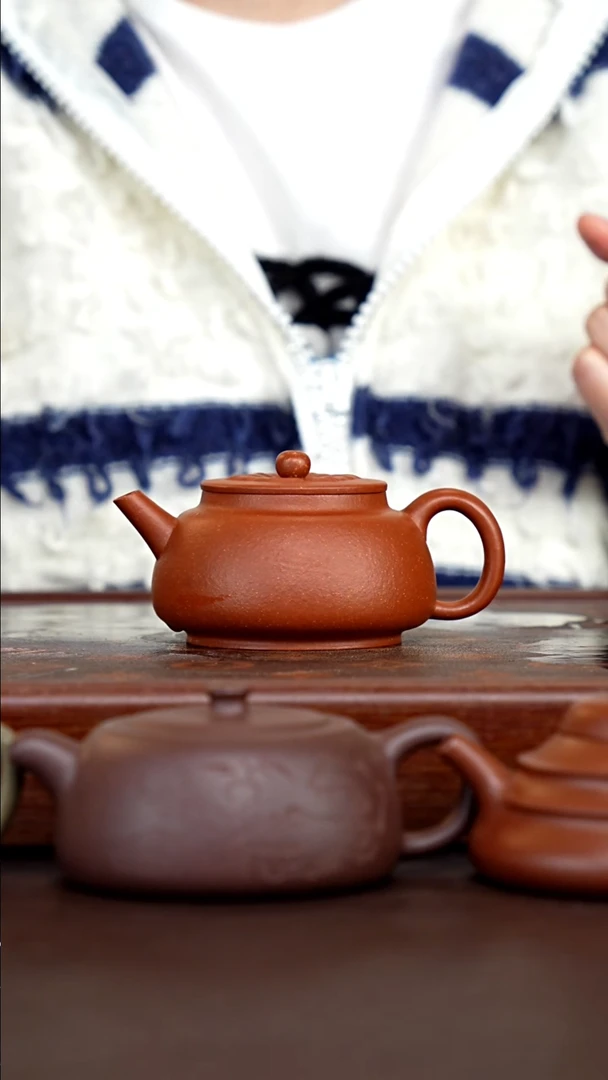 茶壶紫砂红降坡梵莲-