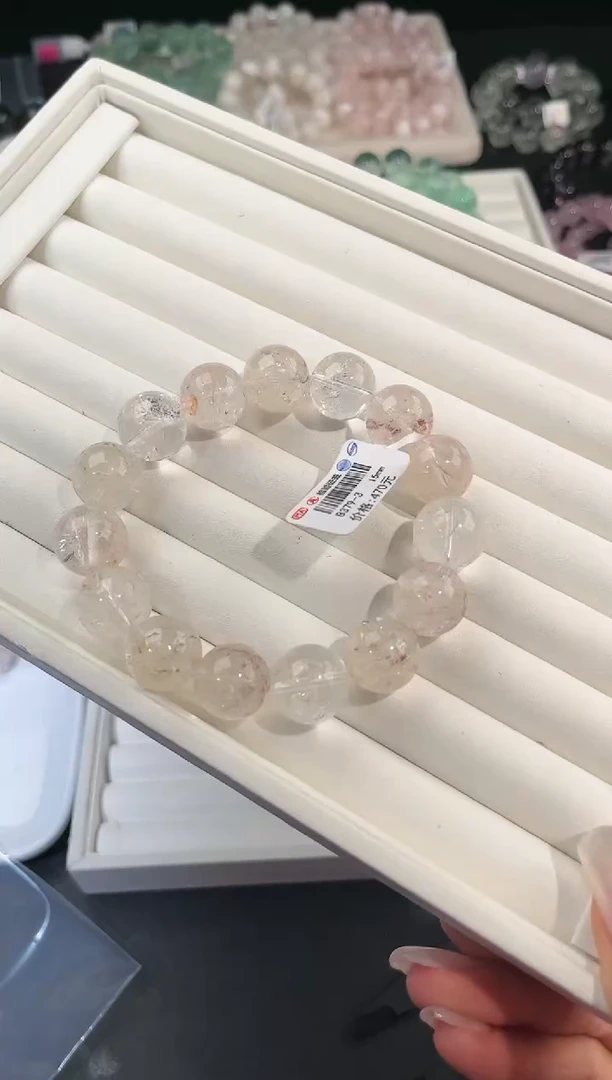水晶手链未镶嵌多样性发一迷雾玫瑰15mm