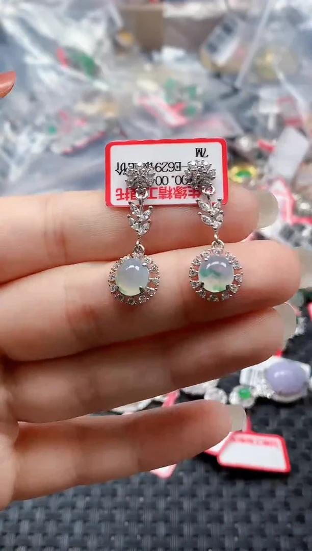 银S925镶嵌戒指翡翠天然A货缅甸翡翠