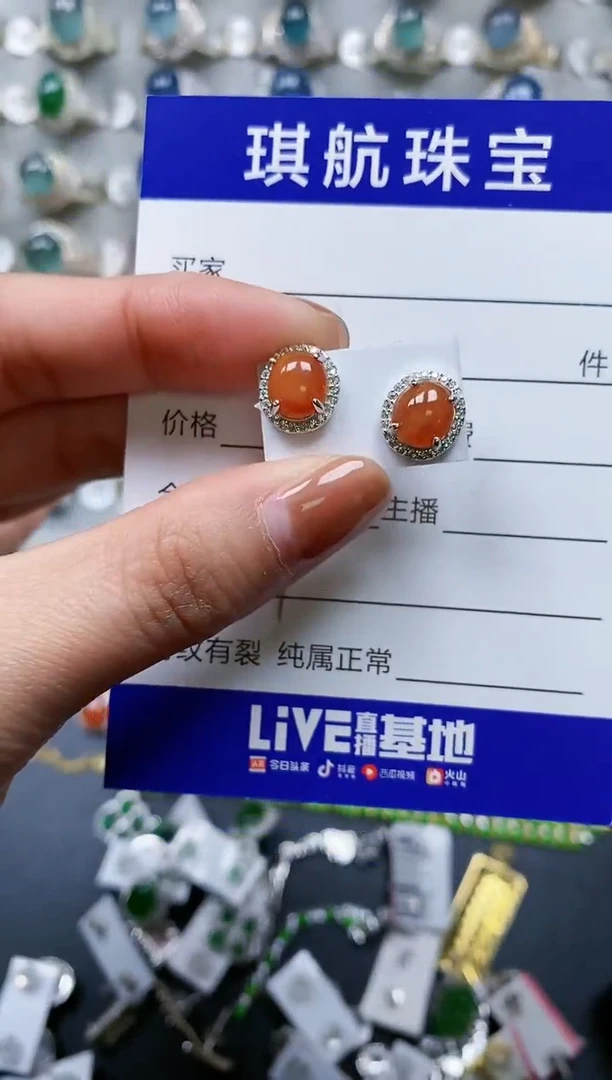 【闪购商品】翡翠耳饰银S925镶嵌0201