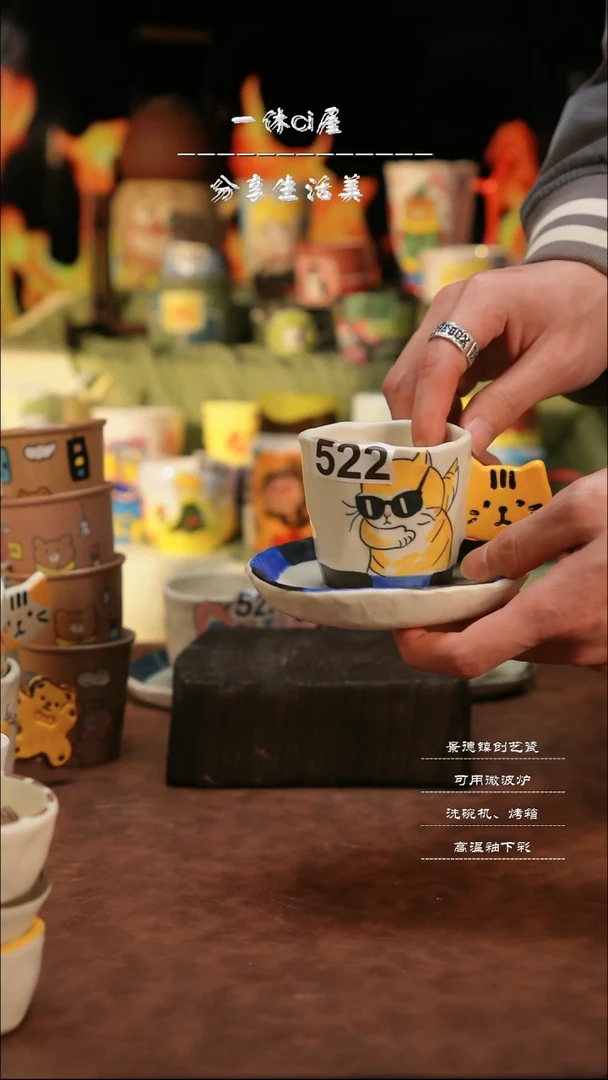 【闪购商品】杯子亲工手绘陶瓷-522