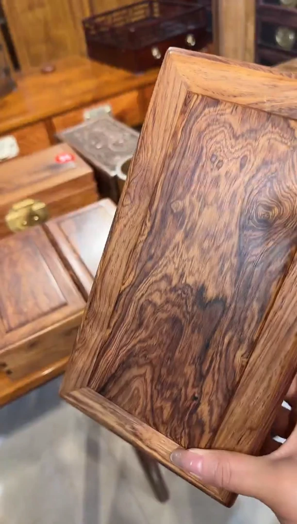 【闪购商品】木木艺黄花梨花纹抽拉盒398.888