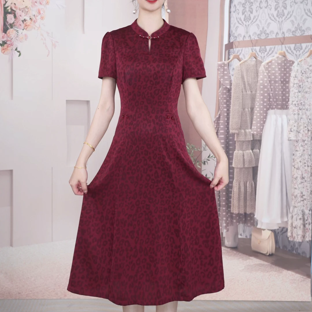 [121]2025夏季新款气质修身百搭显瘦高贵洋气连衣裙