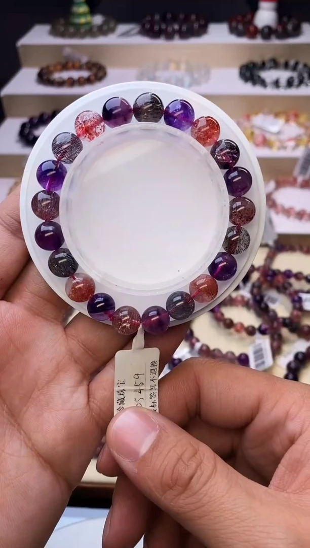 【闪购商品】水晶手链未镶嵌黑加仑超七单圈9m+