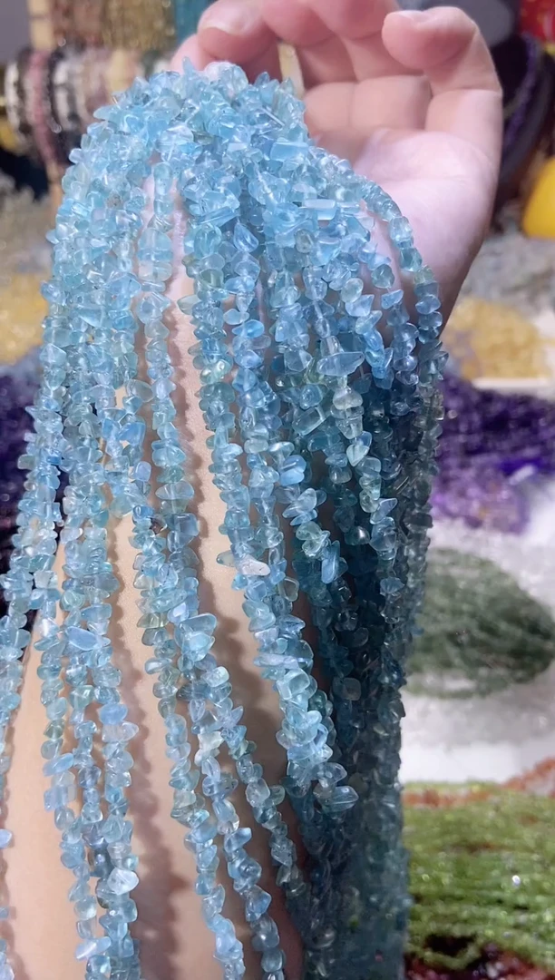 未镶嵌珠宝半成品水晶小蓝磷灰