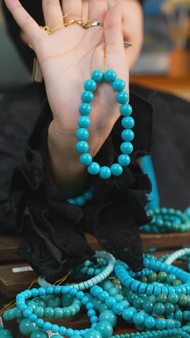 未镶嵌绿松石手串圆珠 多样性发一