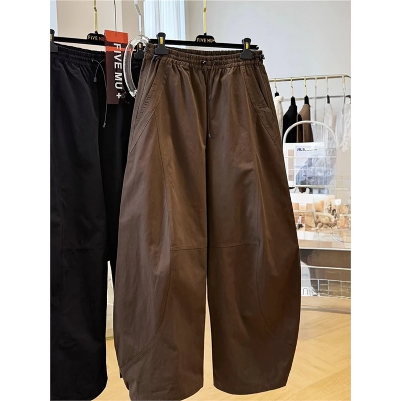 300斤秋季大码设计感独特别致弯刀裤男女情侣款酷飒显瘦时尚长裤2