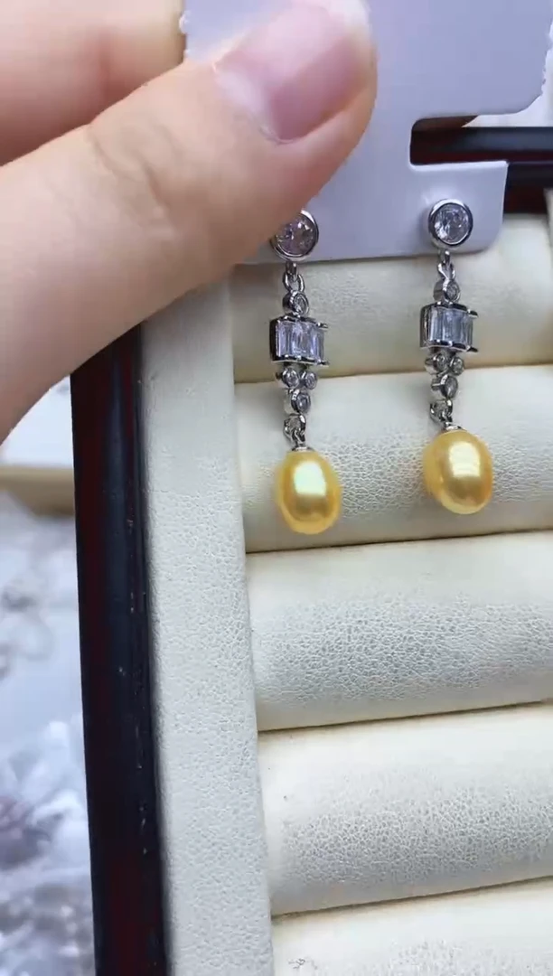 未镶嵌耳饰淡水珍珠耳环