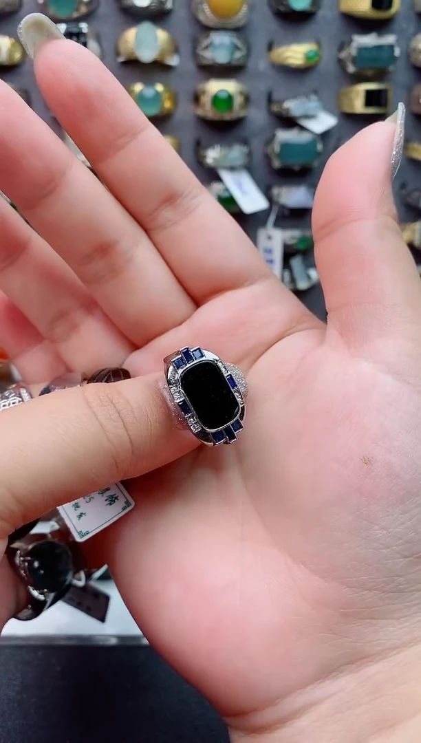 未镶嵌戒指翡翠龙*天然 翡翠男戒