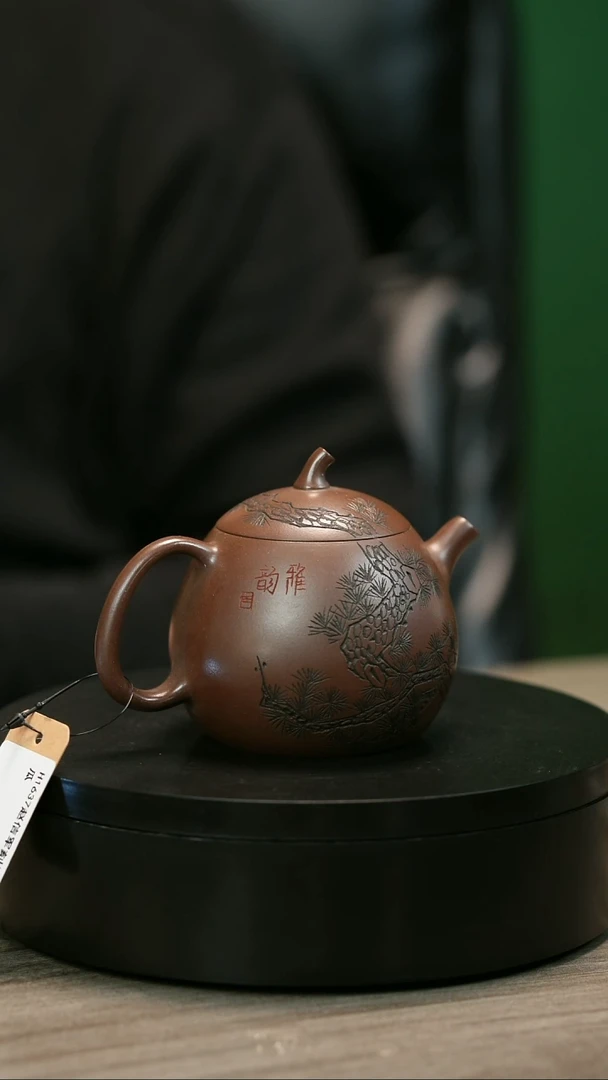 茶壶紫砂天**才H1637赵信军刻绘茄瓜