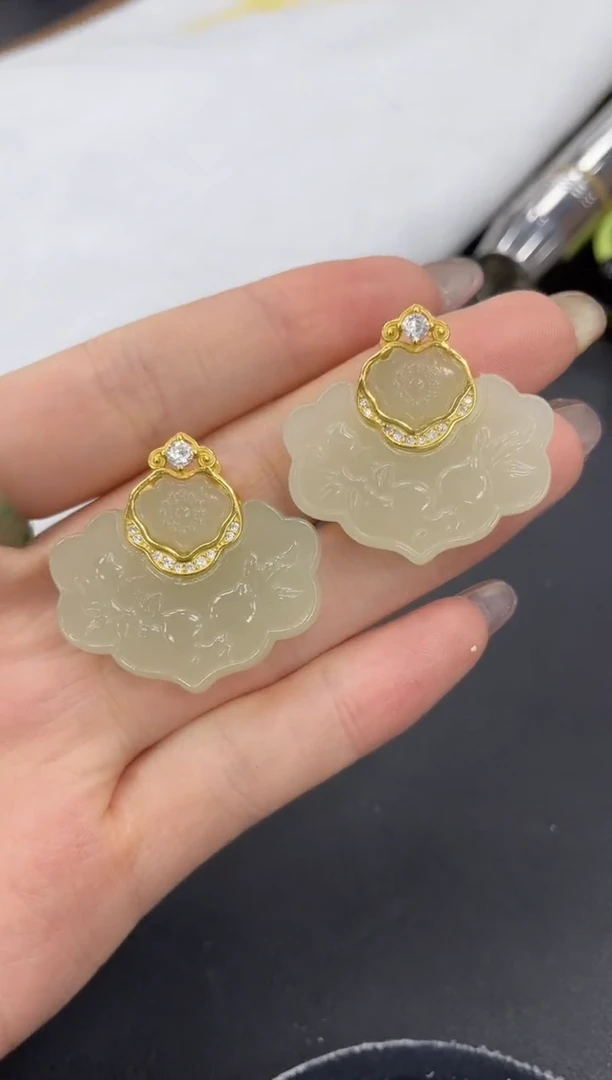 和田玉银S925镶嵌颈饰多样性拍一发一花开富贵如意锁hsh