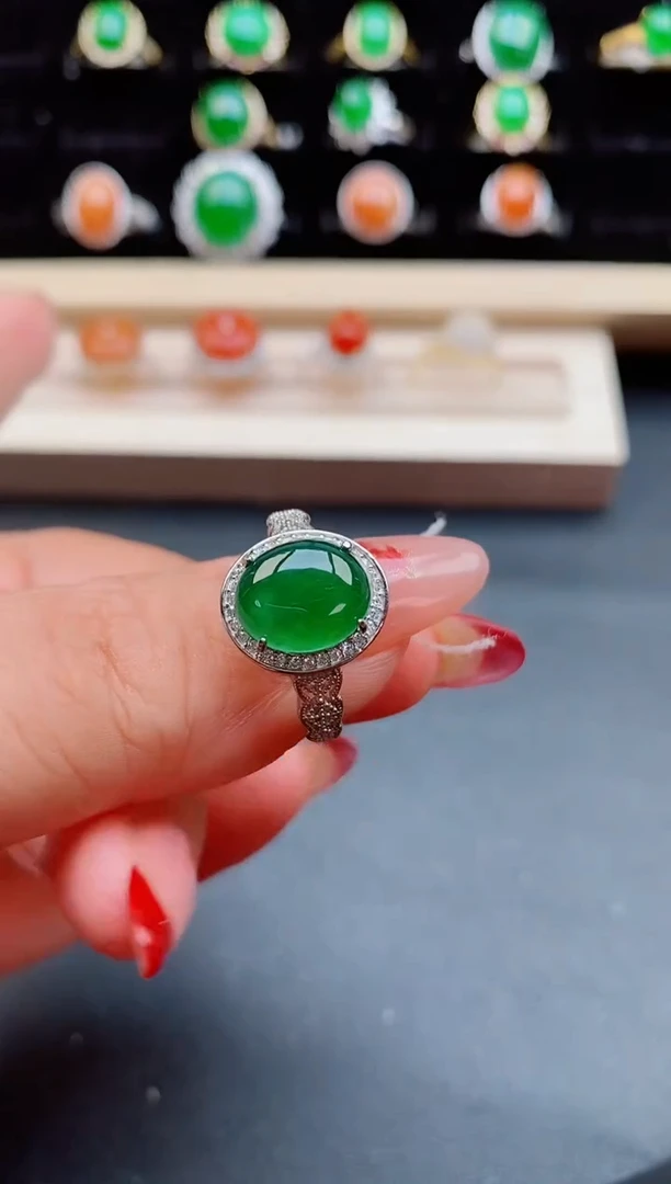 【闪购商品】翡翠戒指银S925镶嵌132321