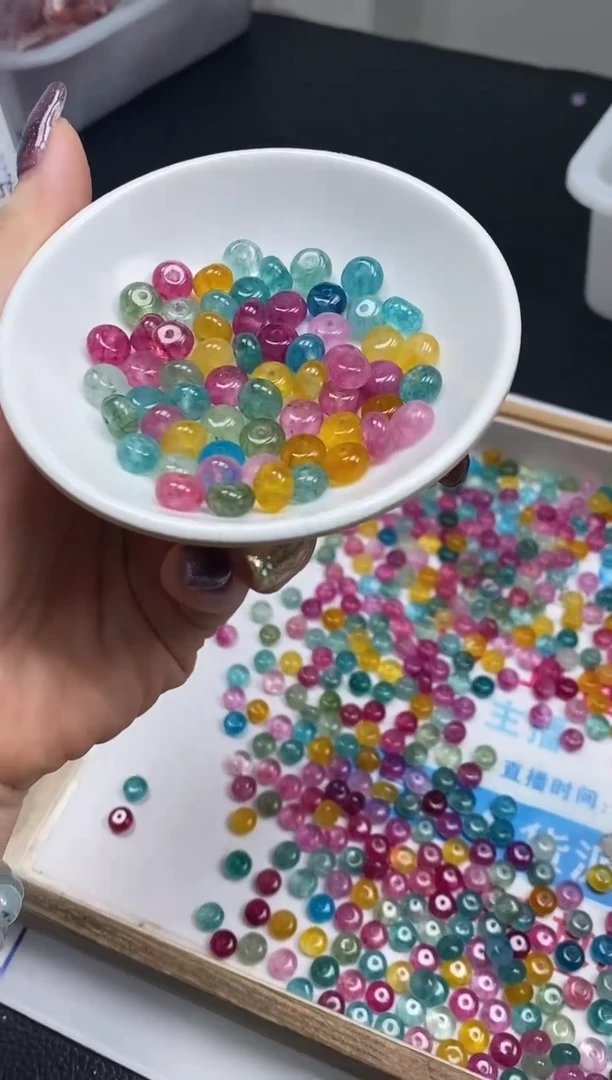 散珠未镶嵌碧玺D31 彩虹碧玺5×8mm20个8元