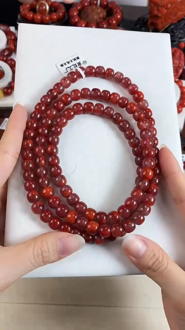 未镶嵌瓦西老型多圈9mm南红玛瑙（多样式发其一）