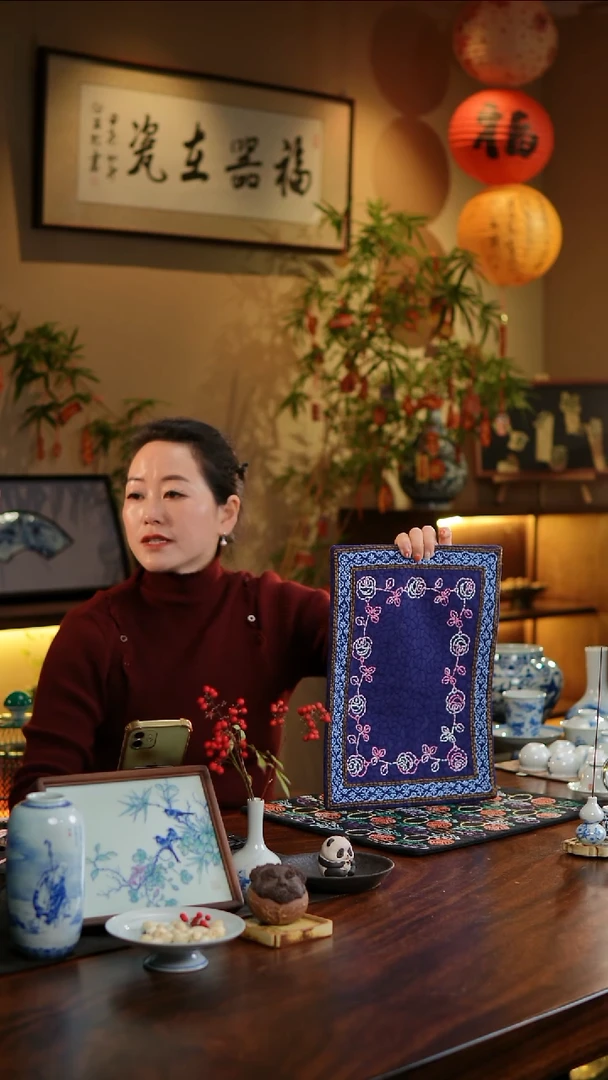 【闪购商品】织绣玫瑰花框茶席18号