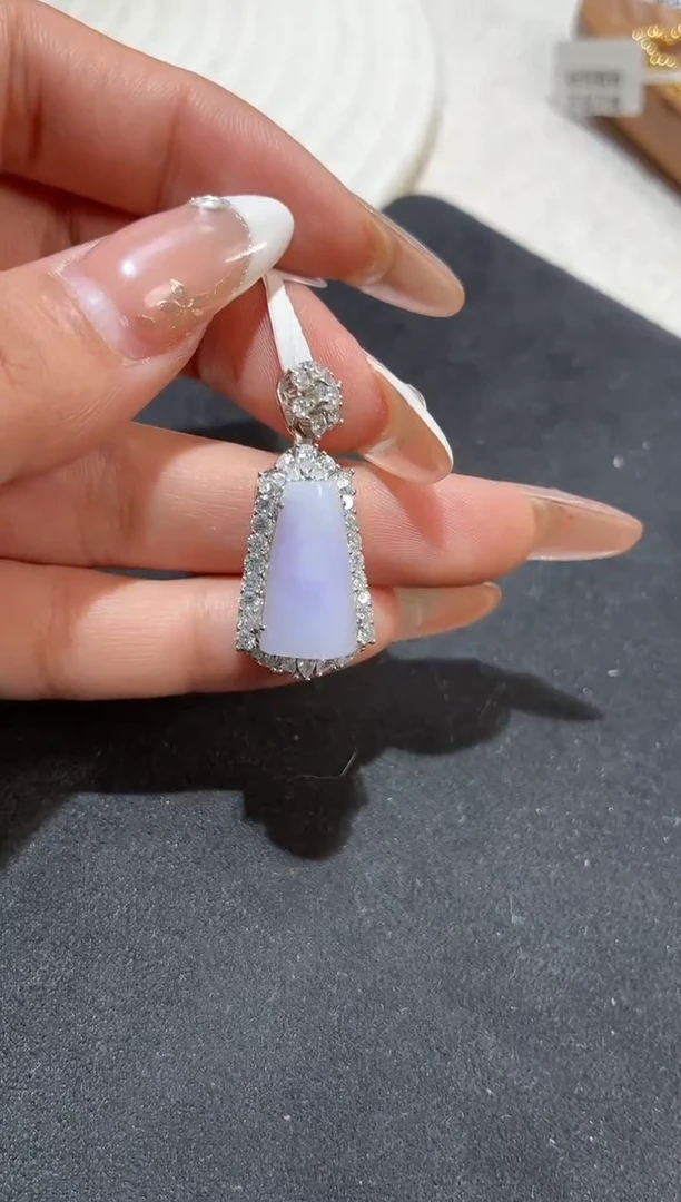 吊坠(不含链)银S925镶嵌翡翠【挽石珠宝】无事牌