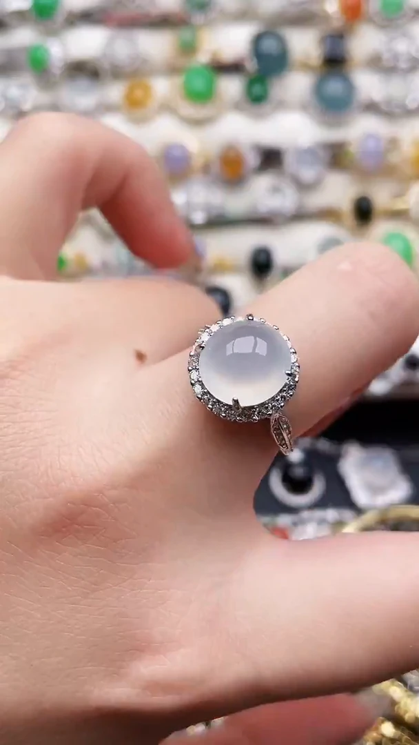 银S925镶嵌戒指翡翠4