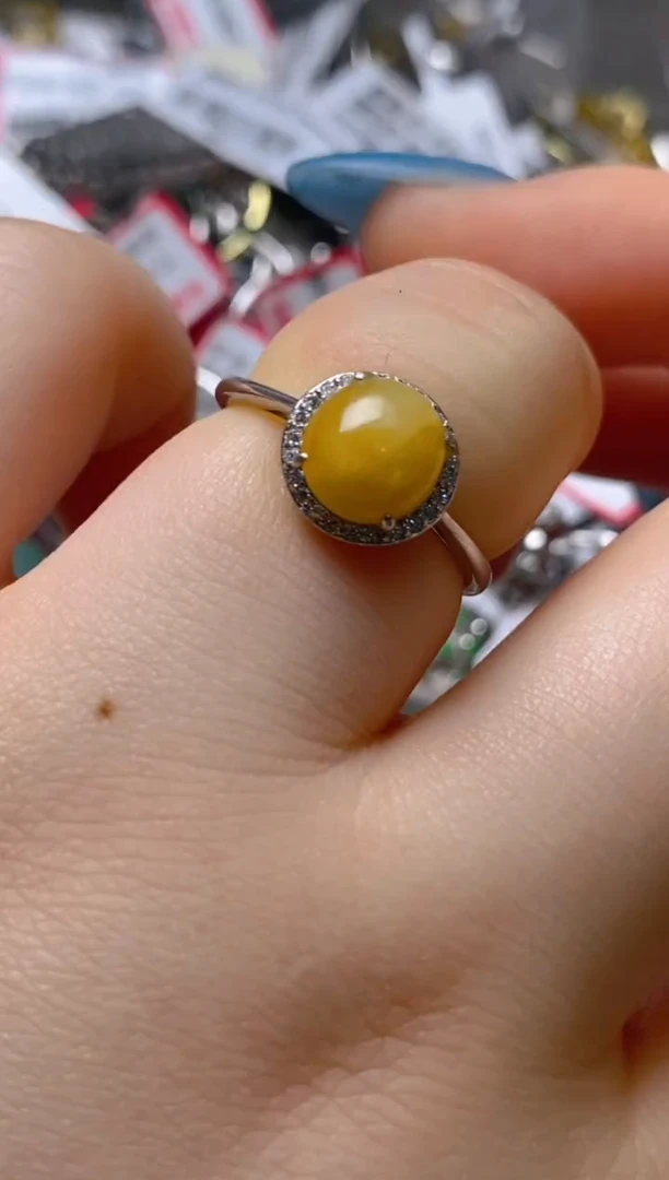 银S925镶嵌戒指翡翠百内无证书