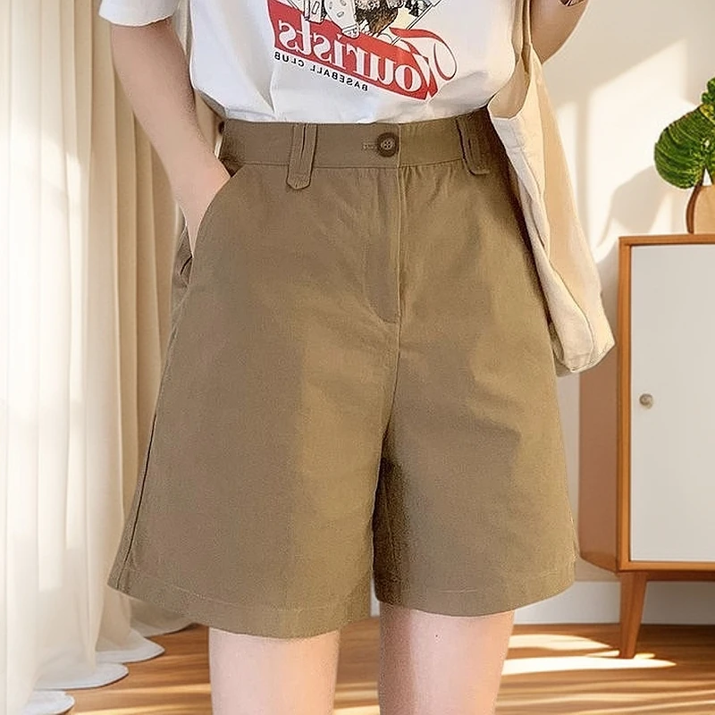 西装女阔腿裤洋气短裤女裤休闲裤子薄款夏季五分裤通勤高腰直筒