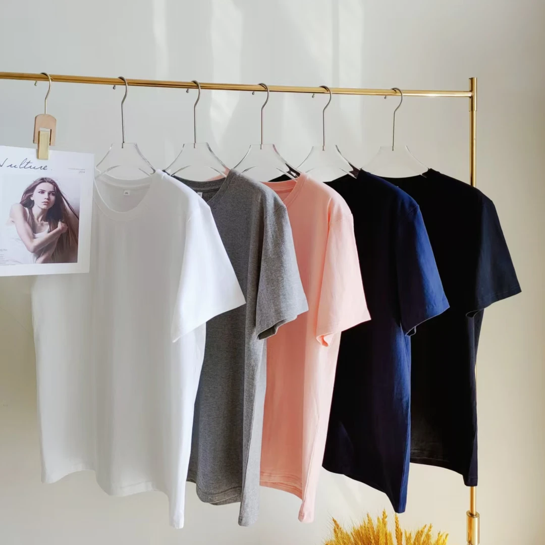 新疆长绒纯棉白色短袖t恤女圆领宽松内搭T恤上衣打底衫【实拍图】