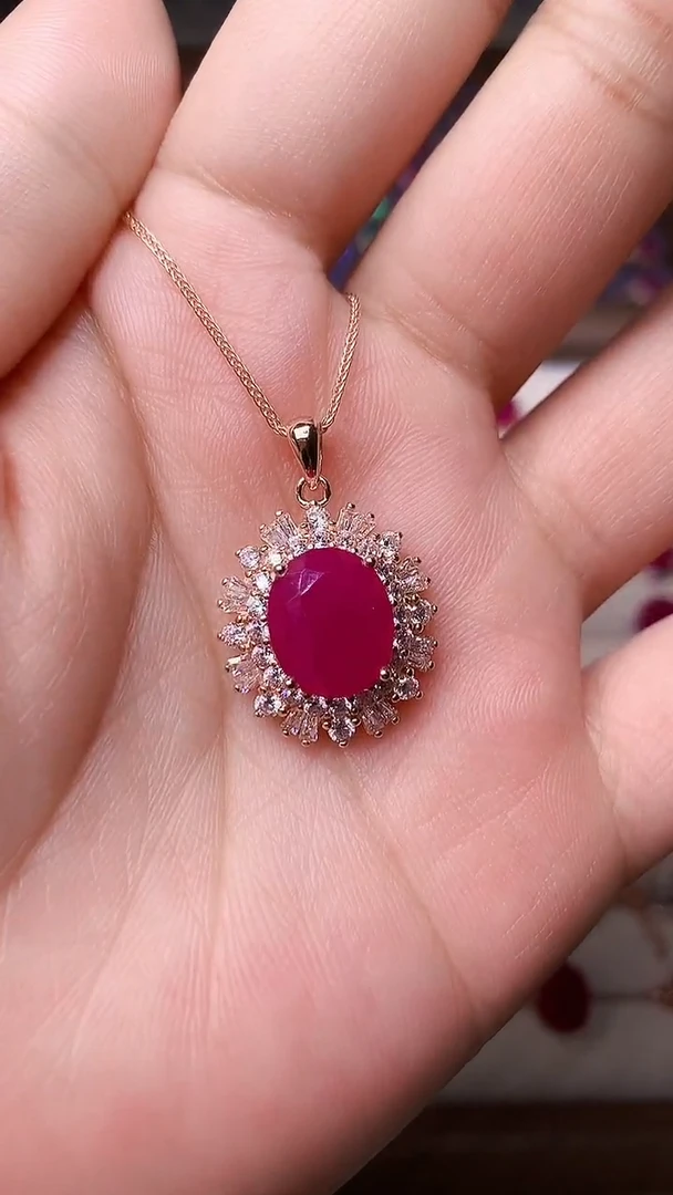 【闪购商品】红宝石颈饰银S925镶嵌000