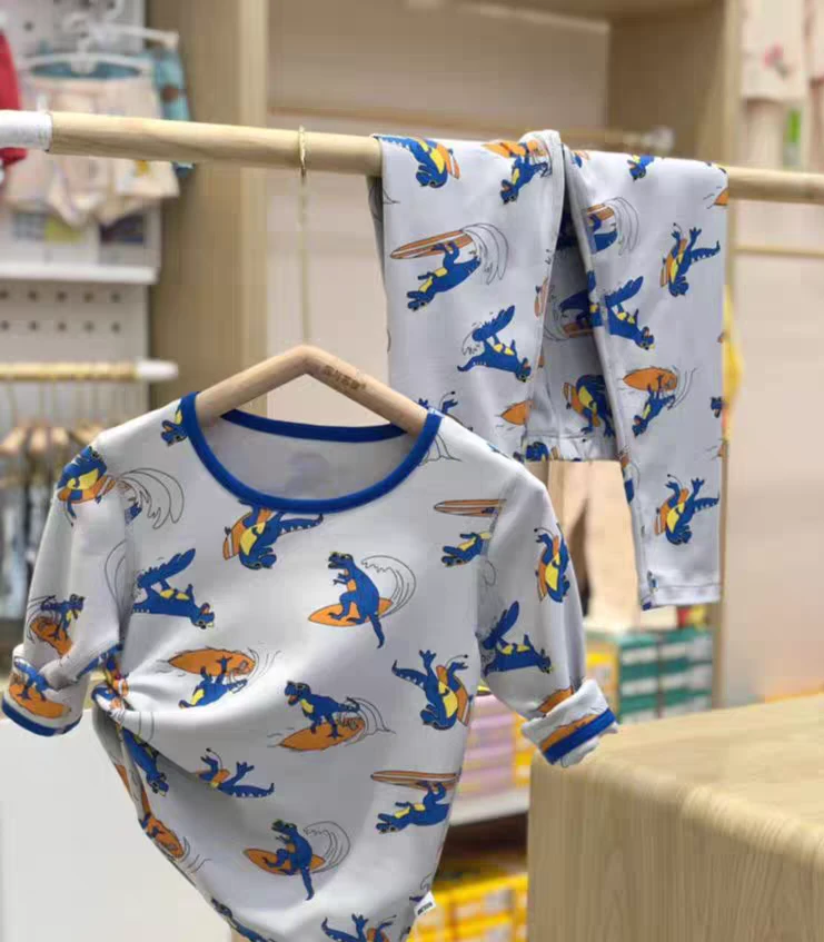 洹彩儿童春秋无骨莱卡棉内衣套装（新粉体验价）