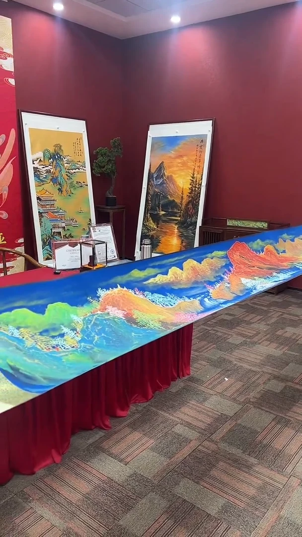 国画王碧梧绘画8pc山水长卷