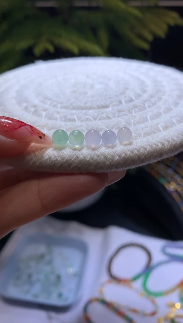 【闪购商品】定制翡翠未镶嵌4.9*珠子5颗580+58 不退不换