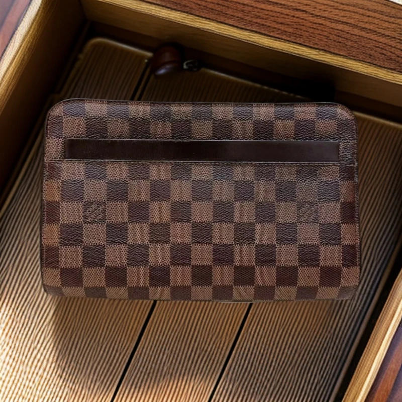 95新 LouisVuitton/路易威登  棕棋盘格手拿包 1476 4613