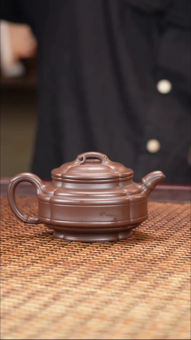 茶壶紫砂宜兴紫砂双线竹鼓