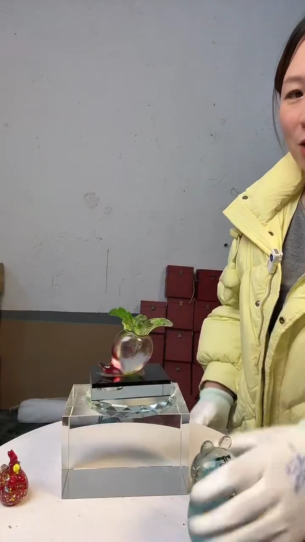 手工艺品琉璃淄博琉璃花瓶花器萝卜