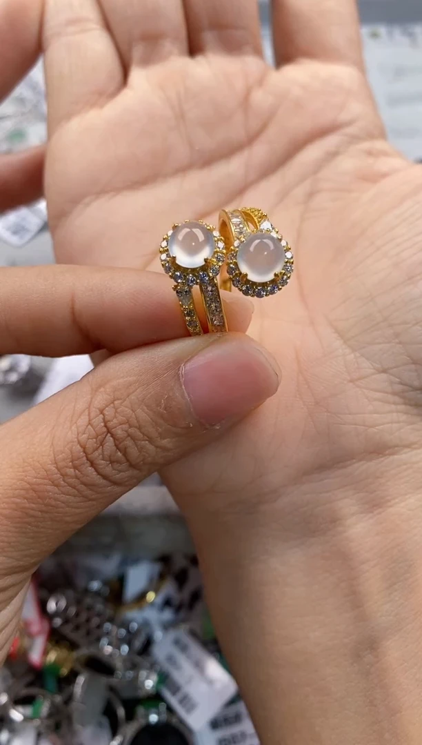 银S925镶嵌戒指翡翠222    2