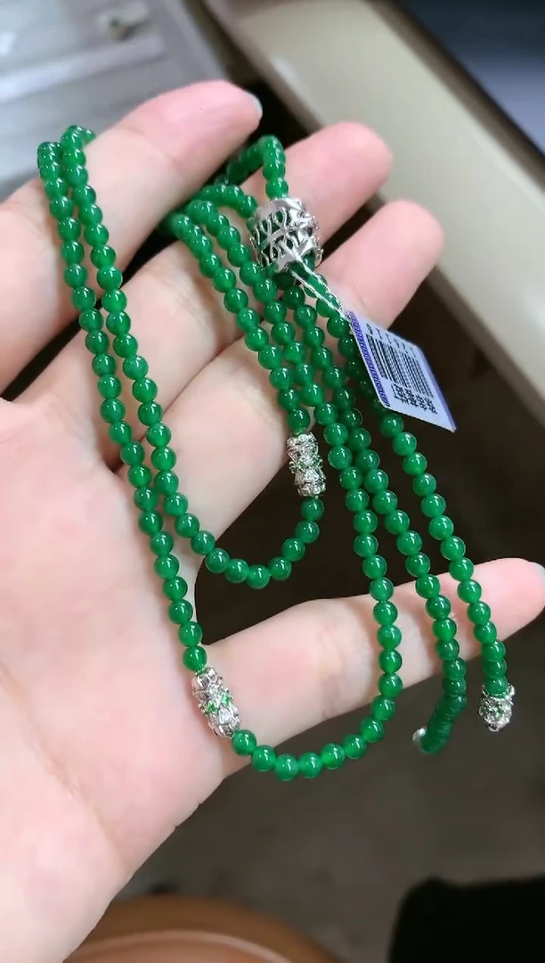 翡翠18K金镶嵌项链A089|39800