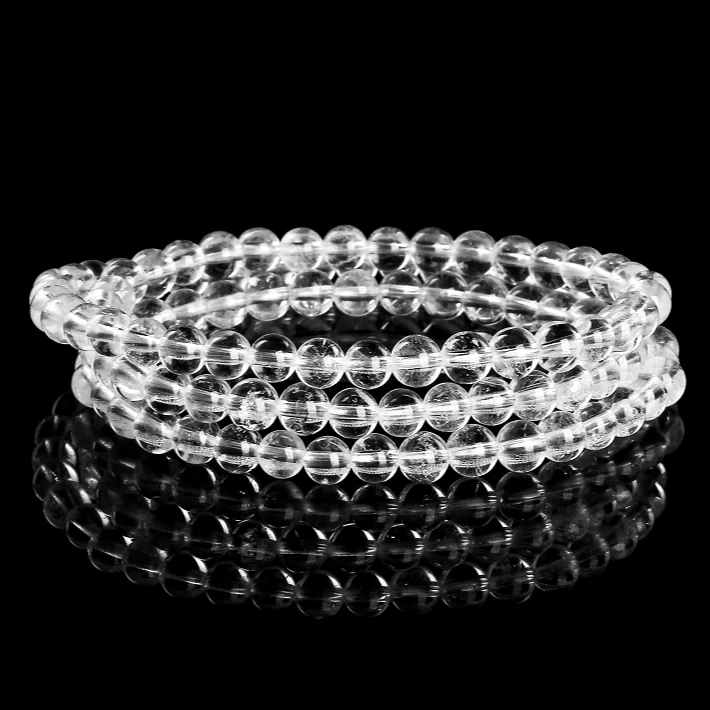 【白水晶-多圈】7A天然巴西老矿白水晶多圈手链 天然真水晶手串