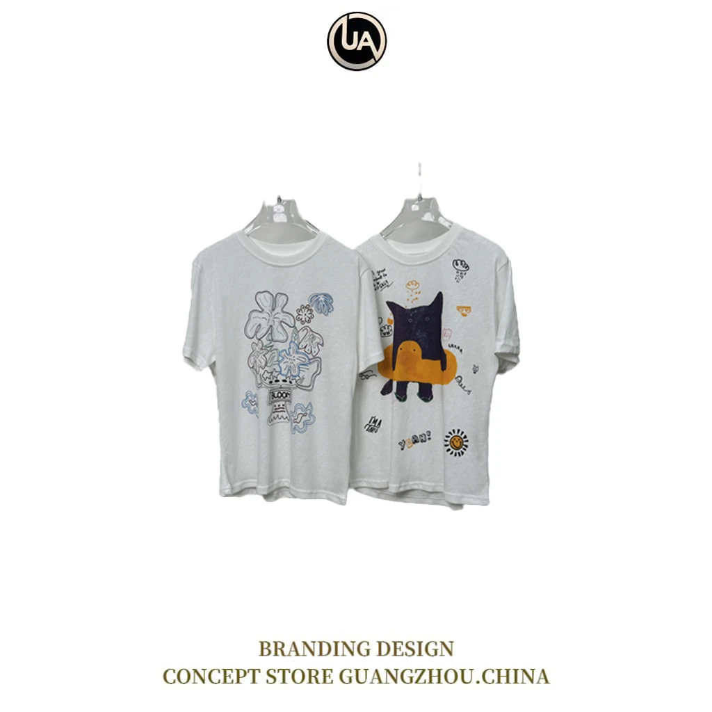 【杨杨专属】欧货时尚圆领印花T恤6097