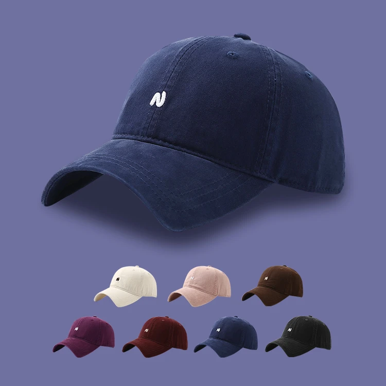 加大加深字母刺绣鸭舌帽女2025新款韩版棒球帽宽帽檐大脸显脸小潮