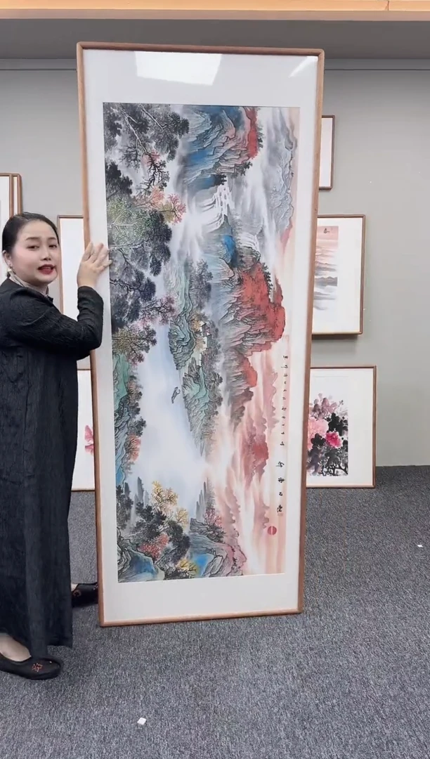 国画旭日东升210*80