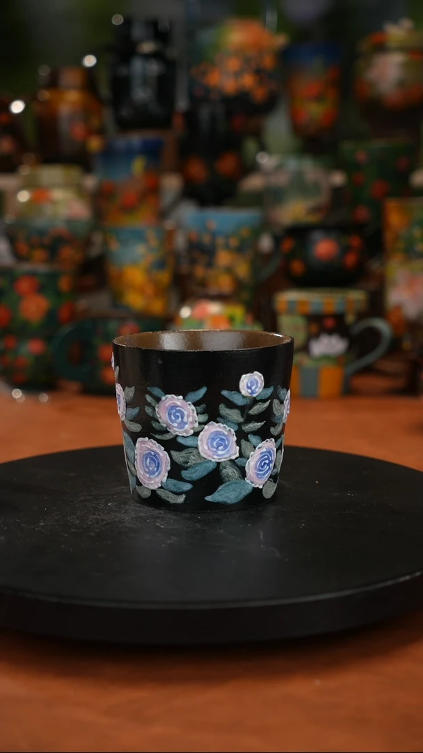 紫砂油画手绘釉 下彩
