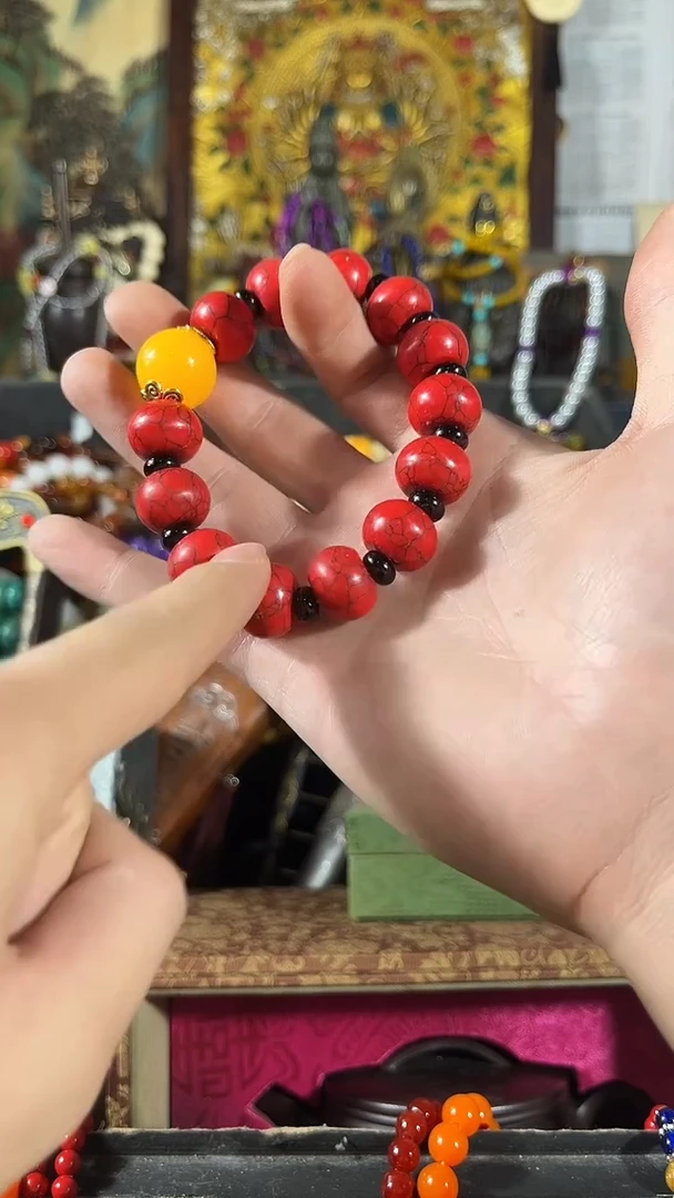 未镶嵌琥珀手链品凡精品直播蜜蜡手串