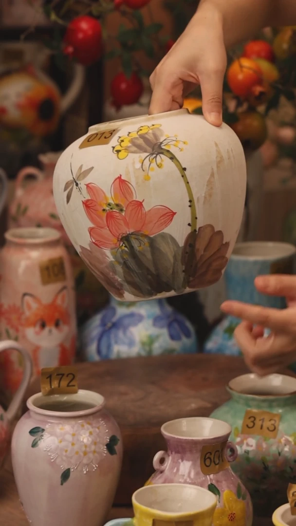 陶瓷013景德镇设计师手作花器摆件侘寂风